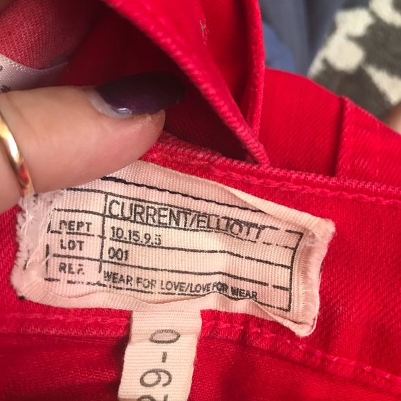 🔥Current/Elliot Skinny Ankle Distressed Red Jeans - Picture 7 of 7